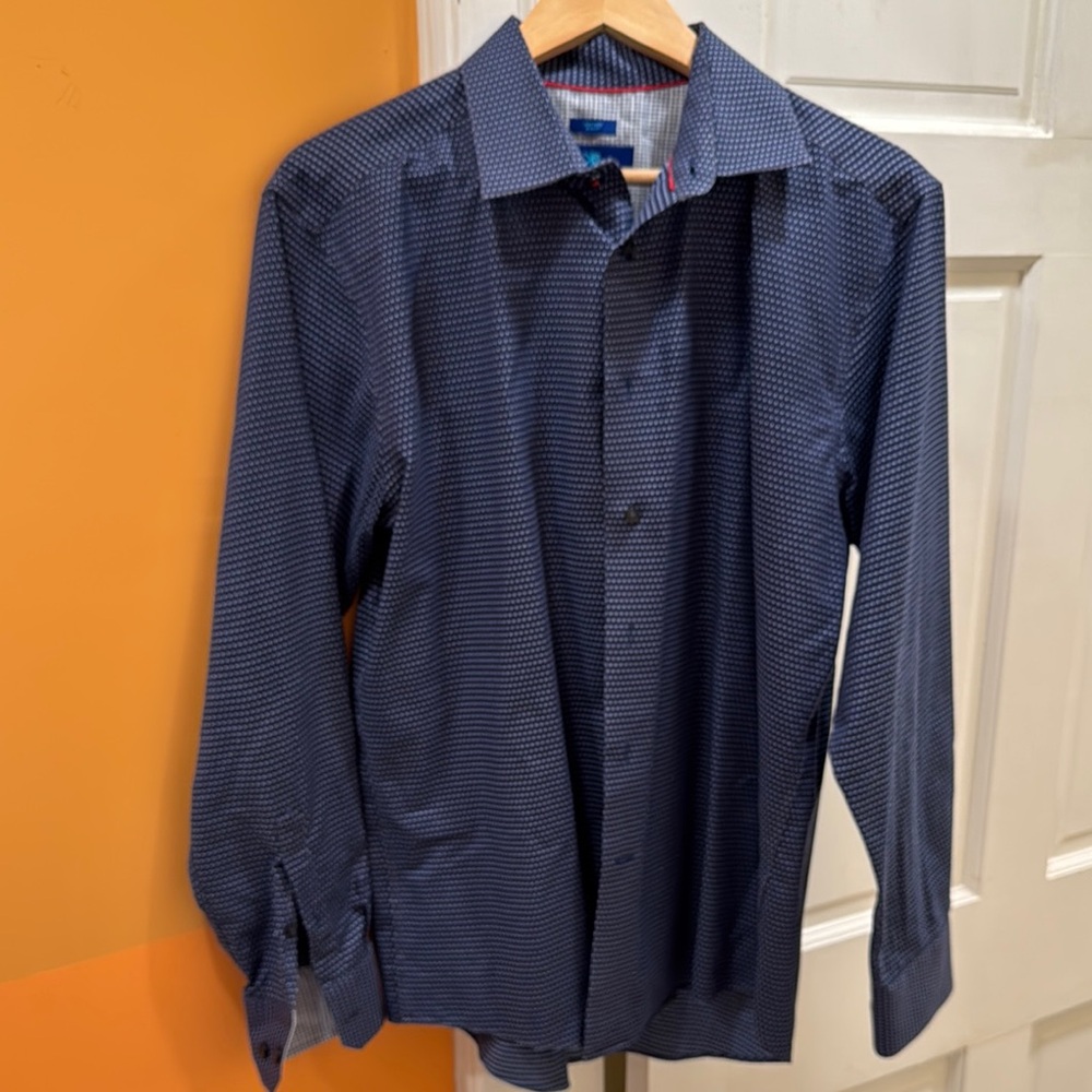 Egara Blue Dress Shirt Classic Design